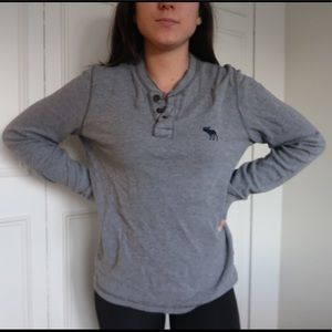 Abercrombie mens grey waffle sweater
